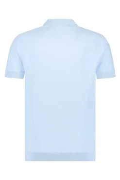 Heren polo korte mouw blauw