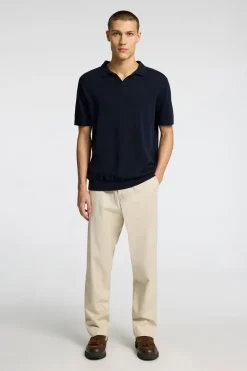 Heren polo korte mouw blauw
