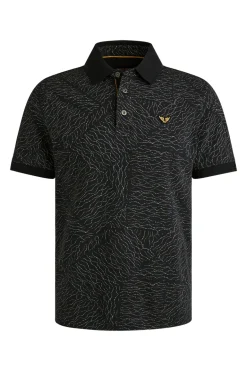 Heren polo korte mouw blauw