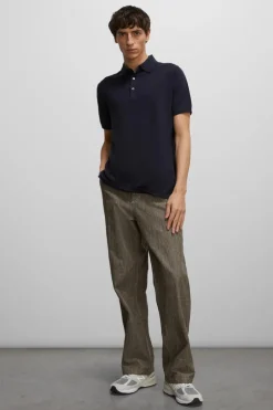 Heren polo korte mouw blauw