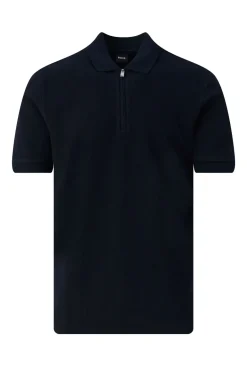 Heren polo korte mouw blauw