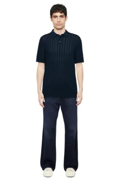 Heren polo korte mouw blauw