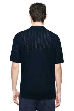 Heren polo korte mouw blauw