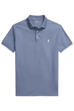 Heren polo korte mouw blauw