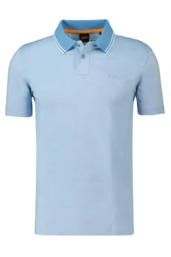 Heren polo korte mouw blauw