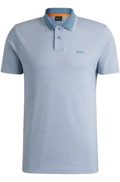 Heren polo korte mouw blauw