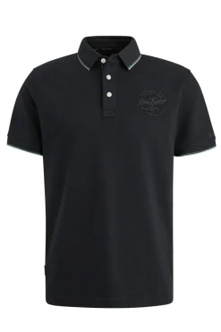 Heren polo korte mouw blauw