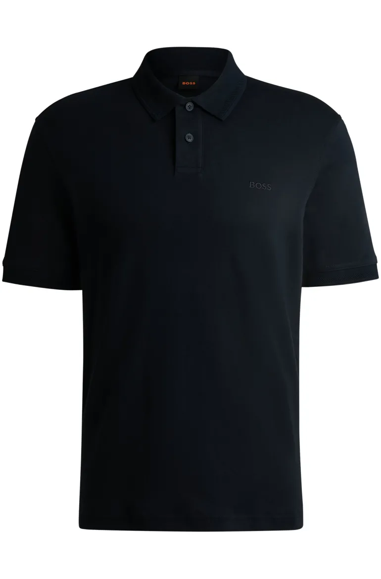 Heren polo korte mouw blauw