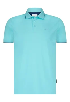Heren polo korte mouw blauw