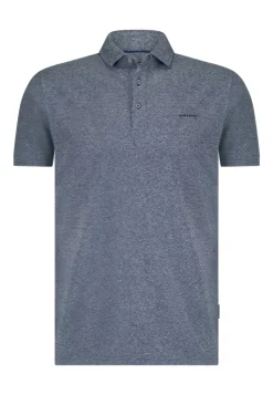 Heren polo korte mouw blauw