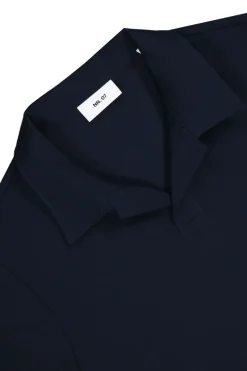 Heren polo korte mouw blauw