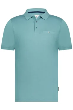 Heren polo korte mouw blauw
