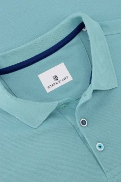 Heren polo korte mouw blauw