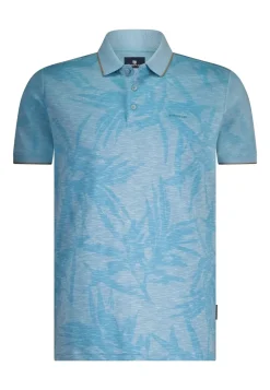Heren polo korte mouw blauw
