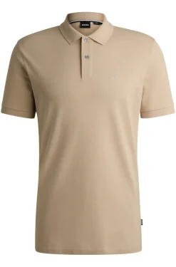 Heren polo korte mouw bruin