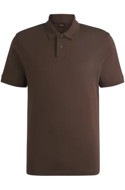 Heren polo korte mouw bruin