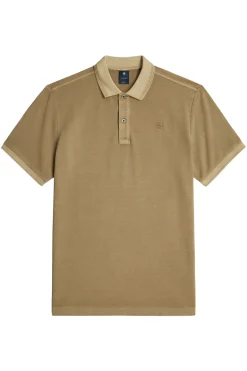 Heren polo korte mouw bruin