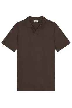 Heren polo korte mouw bruin