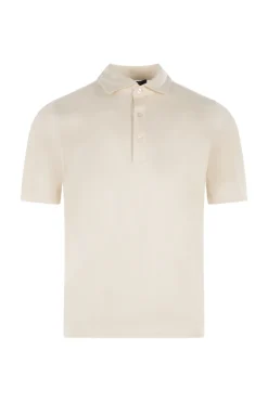 Heren polo korte mouw ecru