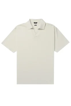 Heren polo korte mouw ecru