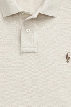 Heren polo korte mouw ecru