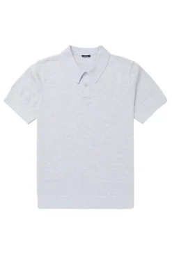 Heren polo korte mouw grijs