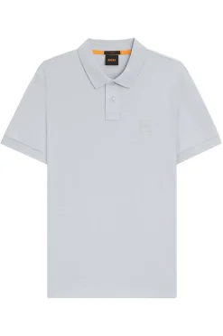 Heren polo korte mouw grijs