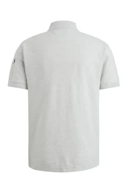 Heren polo korte mouw grijs