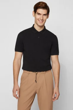 Heren polo korte mouw zwart