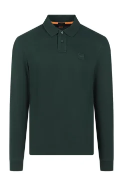 Heren polo lange mouw groen