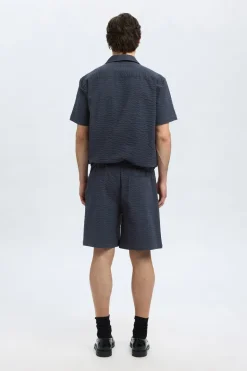 Heren short blauw