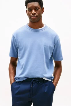 Heren t-shirt kortemouw blauw
