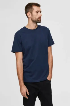 Heren t-shirt kortemouw blauw