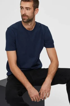Heren t-shirt kortemouw blauw
