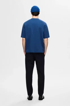 Heren t-shirt kortemouw blauw