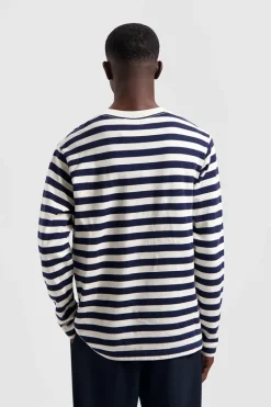Heren t-shirt lange mouw blauw