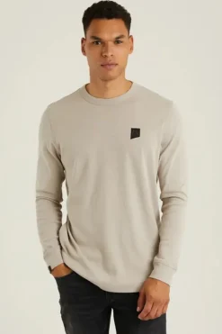 Heren t-shirt lange mouw grijs