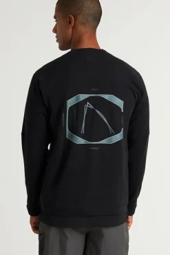 Heren t-shirt lange mouw zwart