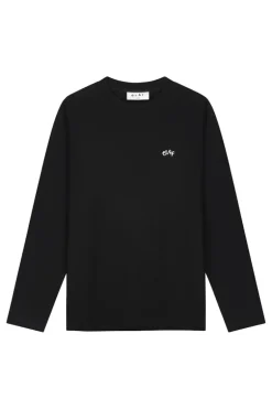 Heren t-shirt lange mouw zwart