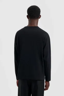 Heren t-shirt lange mouw zwart