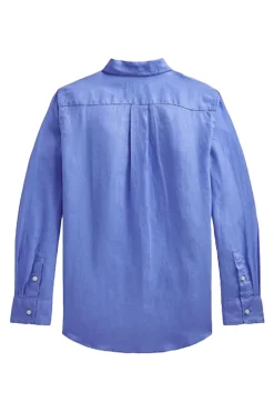 Jongens overhemd lange mouw blauw