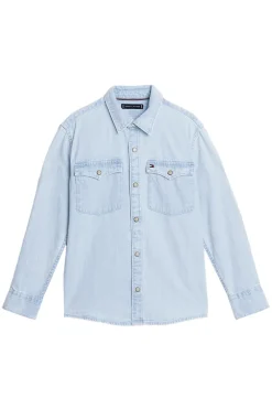 Jongens overhemd lange mouw blauw