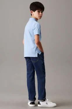 Jongens polo korte mouw blauw