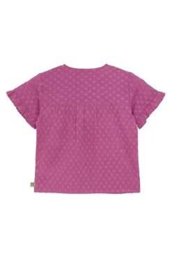 Meisjes blouse korte mouw paars