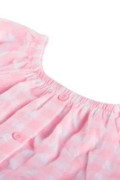 Meisjes blouse korte mouw rose