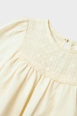 Meisjes blouse korte mouw grijs