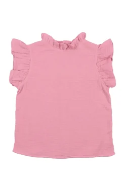 Meisjes blouse korte mouw rose