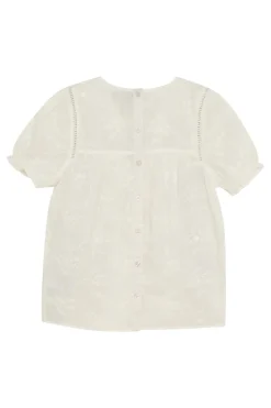 Meisjes blouse korte mouw wit