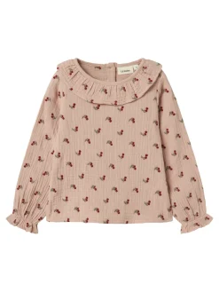 Meisjes blouse lange mouw rose