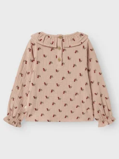 Meisjes blouse lange mouw rose